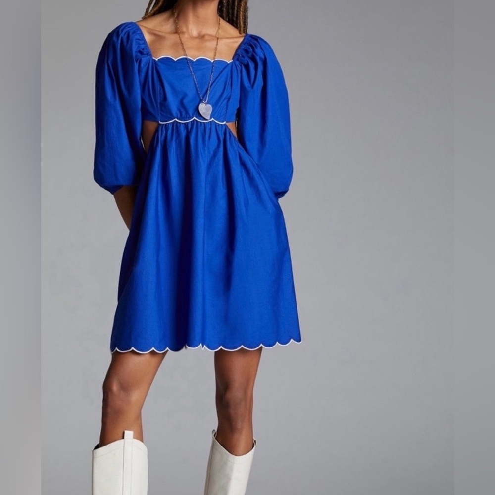 Anthropologie Forever That Girl Puff Sleeve Back Tie Mini